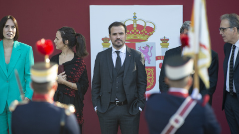 Alberto Garzón, durante el desfile del 12 de octubre 'Día de la Fiesta Nacional', en la plaza de Cánovas del Castillo, a 12 de octubre de 2023, en Madrid (España).- Alberto Ortega / Europa Press Alberto Garzón, durante el desfile del 12 de octubre 'Día de la Fiesta Nacional', en la plaza de Cánovas del Castillo, a 12 de octubre de 2023, en Madrid (España).- Alberto Ortega / Europa Press