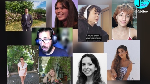Imágenes de algunas de las personas protagonistas de 'Jóvenes en red'. Collage de A. de la Fuente. Imágenes de algunas de las personas protagonistas de 'Jóvenes en red'. Collage de A. de la Fuente.