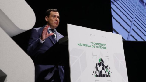 Moreno Bonilla durante su anuncio en el Congreso Nacional de Vivienda. - APCE Moreno Bonilla durante su anuncio en el Congreso Nacional de Vivienda. - APCE