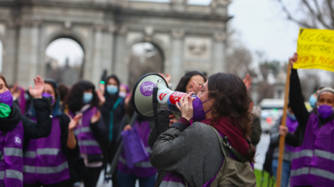 Mujeres, manifestándose el 8M de 2021.- Europa Press Mujeres, manifestándose el 8M de 2021.- Europa Press