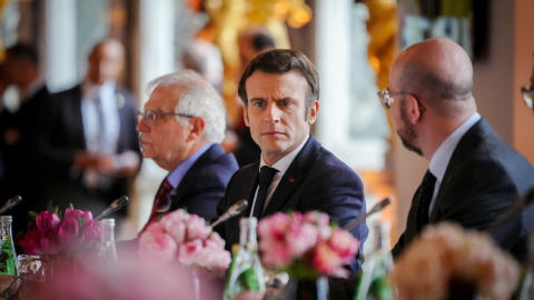 11 March 2022, France, Versailles: El presidente del Consejo de la UE Charles Michel (d), el presidente de Francia Emmanuel Macron (c) y Josep Borrell (i).- Kay Nietfeld / dpa 11 March 2022, France, Versailles: El presidente del Consejo de la UE Charles Michel (d), el presidente de Francia Emmanuel Macron (c) y Josep Borrell (i).- Kay Nietfeld / dpa