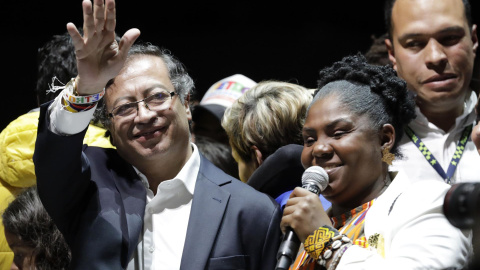 El President electe de Colòmbia Gustavo Petro, parla avui, després de conèixer els resultats de les eleccions a Bogotà (Colòmbia). EFE/Carlos Ortega El President electe de Colòmbia Gustavo Petro, parla avui, després de conèixer els resultats de les eleccions a Bogotà (Colòmbia). EFE/Carlos Ortega
