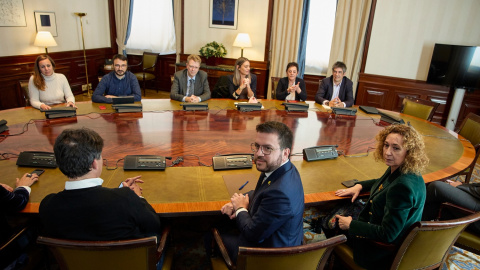 El presidente de la Generalitat ha visitado el Congreso de los Diputados para reunirse con los representantes de los partidos que han denunciado haber sido víctimas de ‘espionaje político’ a través del sistema de ciberespionaje Pegasus.- Jesús He El presidente de la Generalitat ha visitado el Congreso de los Diputados para reunirse con los representantes de los partidos que han denunciado haber sido víctimas de ‘espionaje político’ a través del sistema de ciberespionaje Pegasus.- Jesús He