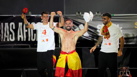 Daniel Carvajal durante la celebración de la selección española en Madrid.- Europa Press Daniel Carvajal durante la celebración de la selección española en Madrid.- Europa Press