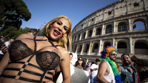 Marcha del 'Roma Pride' en Roma, Italia, 08 de junio 2019. (Italia, Roma) EFE/EPA/MASSIMO PERCOSSI Marcha del 'Roma Pride' en Roma, Italia, 08 de junio 2019. (Italia, Roma) EFE/EPA/MASSIMO PERCOSSI