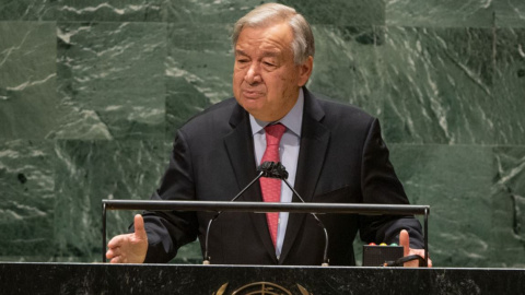 Guterres interviene en la apertura del debate general del 76º período de sesiones de la Asamblea General de la ONU. - UN Photo/Cia Pak Guterres interviene en la apertura del debate general del 76º período de sesiones de la Asamblea General de la ONU. - UN Photo/Cia Pak