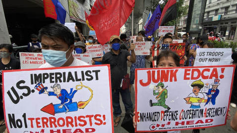 Manila, 06/08/2022.- Protestas contra Estados Unidos delante del palacio presidencial de Malacanang en Manila, capital de Filipinas EFE/EPA/FRANCIS R. MALASIG Manila, 06/08/2022.- Protestas contra Estados Unidos delante del palacio presidencial de Malacanang en Manila, capital de Filipinas EFE/EPA/FRANCIS R. MALASIG