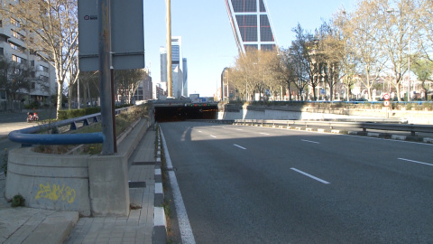 El coronavirus vacÃ­a el Paseo de la Castellana de Madrid