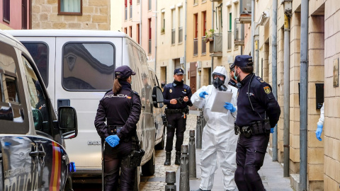 Agentes de la Policía Nacional en Logroño. / FERNANDO DÍAZ (EFE)