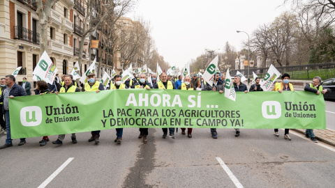 Agricultores y ganaderos se manifiestan para modificar el Plan Estratégico de la PAC. -A. Pérez Meca / Europa Press Agricultores y ganaderos se manifiestan para modificar el Plan Estratégico de la PAC. -A. Pérez Meca / Europa Press