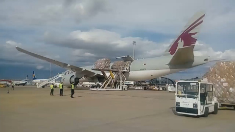 Llega a Valencia el decimocuarto avión con material sanitario Llega a Valencia el decimocuarto avión con material sanitario