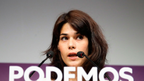 MADRID, 05/07/2021.- La portavoz de Podemos, Isa Serra, ofrece una rueda de prensa en la sede del partido en Madrid. EFE/David Fernández MADRID, 05/07/2021.- La portavoz de Podemos, Isa Serra, ofrece una rueda de prensa en la sede del partido en Madrid. EFE/David Fernández