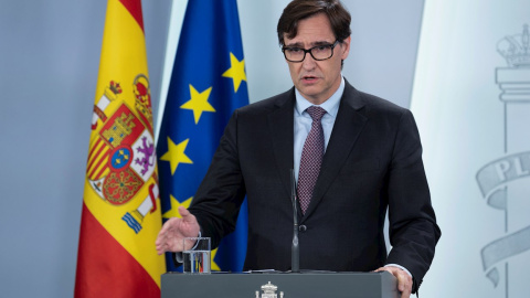 GRAF5440. MADRID, 03/04/2020.- Fotografía facilitada por Moncloa del ministro de Sanidad, Salvador Illa, durante la rueda de prensa ofrecida este viernes en Madrid por el Gobierno para informar de la evolución de la pandemia del Coranovirus. EFE/POOL MO GRAF5440. MADRID, 03/04/2020.- Fotografía facilitada por Moncloa del ministro de Sanidad, Salvador Illa, durante la rueda de prensa ofrecida este viernes en Madrid por el Gobierno para informar de la evolución de la pandemia del Coranovirus. EFE/POOL MO