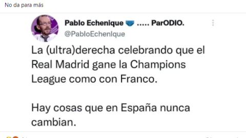 La cuenta que suplanta a Echenique. La cuenta que suplanta a Echenique.