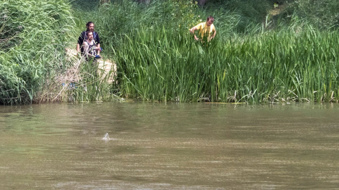 Integrantes del SEPRONA de la Guardia Civil y de la Policía Local de Simancas (Valladolid) continúan con la búsqueda de un cocodrilo avistado en la zona de Pesqueruela. /EFE Integrantes del SEPRONA de la Guardia Civil y de la Policía Local de Simancas (Valladolid) continúan con la búsqueda de un cocodrilo avistado en la zona de Pesqueruela. /EFE