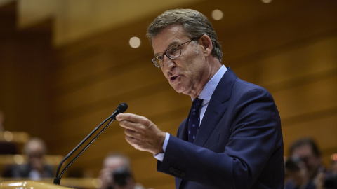 El presidente del Partido Popular, Alberto Núñez Feijóo, interviene durante un debate monográfico sobre la crisis energética y el contexto económico, en el Senado, a 6 de septiembre de 2022, en Madrid (España). -Jesús Hellín / Europa Press El presidente del Partido Popular, Alberto Núñez Feijóo, interviene durante un debate monográfico sobre la crisis energética y el contexto económico, en el Senado, a 6 de septiembre de 2022, en Madrid (España). -Jesús Hellín / Europa Press