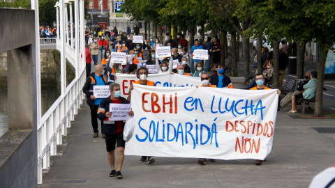 Manifestación de trabajadores del Puerto de Gijón. FRAN ALONSO Manifestación de trabajadores del Puerto de Gijón. FRAN ALONSO