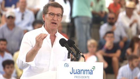 El presidente del Partido Popular, Alberto Núñez Feijóo, en un acto de campaña a 12 de junio del 2022 en Jerez.- EP El presidente del Partido Popular, Alberto Núñez Feijóo, en un acto de campaña a 12 de junio del 2022 en Jerez.- EP