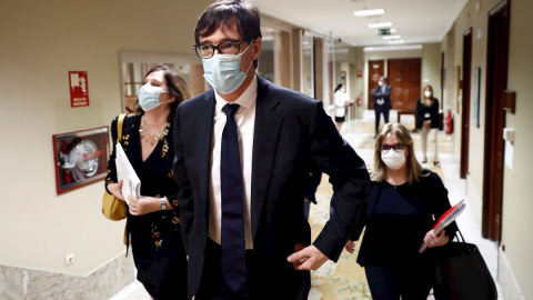 28/05/2020 - El ministro de Sanidad, Salvador Illa, antes de comparecer este jueves ante la correspondiente comisión del Congreso para dar cuenta de la evolución de la pandemia. / EFE - MARISCAL 28/05/2020 - El ministro de Sanidad, Salvador Illa, antes de comparecer este jueves ante la correspondiente comisión del Congreso para dar cuenta de la evolución de la pandemia. / EFE - MARISCAL