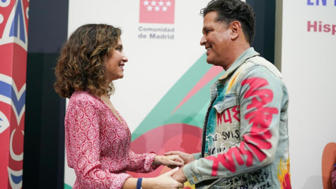 Ayuso y Carlos Vives, durante la presentación del concierto de la Hispanidad Comunidad de Madrid Ayuso y Carlos Vives, durante la presentación del concierto de la Hispanidad Comunidad de Madrid