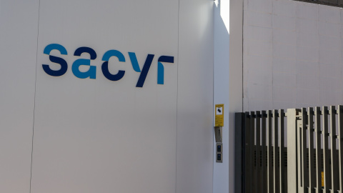 El logo de Sacyr en su sede en Madrid. E.P. El logo de Sacyr en su sede en Madrid. E.P.