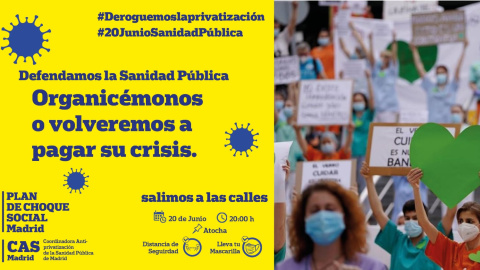 Cartel de la manifestación de Madrid en defensa de la sanidad pública. Cartel de la manifestación de Madrid en defensa de la sanidad pública.