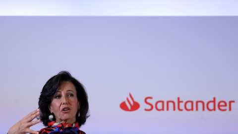 La presidenta del Banco Santander, Ana Botín, en la presentación de resultados de 2019 de la entidad. REUTERS La presidenta del Banco Santander, Ana Botín, en la presentación de resultados de 2019 de la entidad. REUTERS