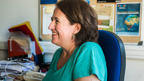 Elisenda Paluzie durant l'entrevista amb 'El Quinze'. MIGUEL VELASCO ALMENDRAL. Elisenda Paluzie durant l'entrevista amb 'El Quinze'. MIGUEL VELASCO ALMENDRAL.