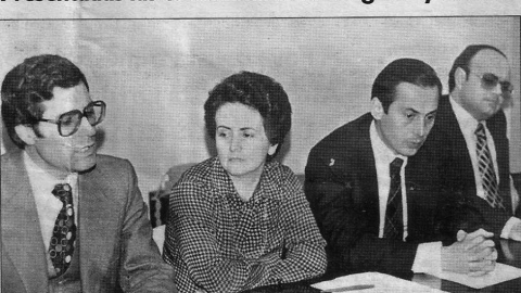 Nona Inés con sus compañeros de candidatura en las elecciones de 1979