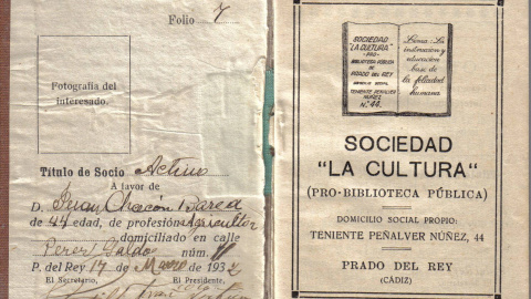Carné de Socio de la biblioteca. / Archivo Fernando Romero Carné de Socio de la biblioteca. / Archivo Fernando Romero