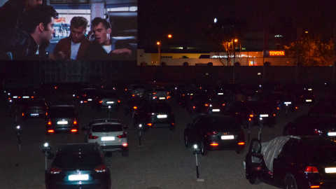 Autocines Madrid Race durante la proyección de 'Grease'. JOSE CARMONA Autocines Madrid Race durante la proyección de 'Grease'. JOSE CARMONA