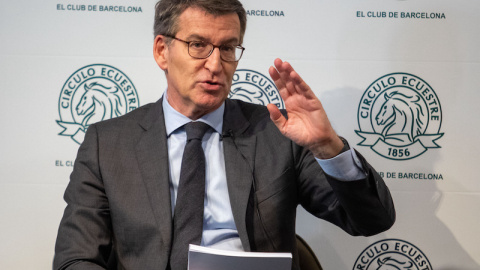 El presidente del Partido Popular, Alberto Núñez Feijóo, interviene en un coloquio, a 26 de enero de 2023, en Barcelona.- EP El presidente del Partido Popular, Alberto Núñez Feijóo, interviene en un coloquio, a 26 de enero de 2023, en Barcelona.- EP