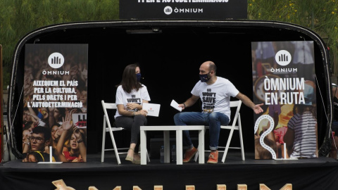 El portaveu d'Òmnium Cultural, Marcel Mauri, durant la presentació de la iniciativa. TWITTER El portaveu d'Òmnium Cultural, Marcel Mauri, durant la presentació de la iniciativa. TWITTER
