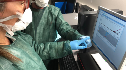 Imatge d'un laboratori de l'ICS a Girona. ICS. Imatge d'un laboratori de l'ICS a Girona. ICS.