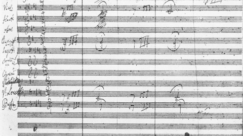 Primera página de la Quinta Sinfonía de Beethoven, que se estrenó el 22 de diciembre de 1808 en Viena