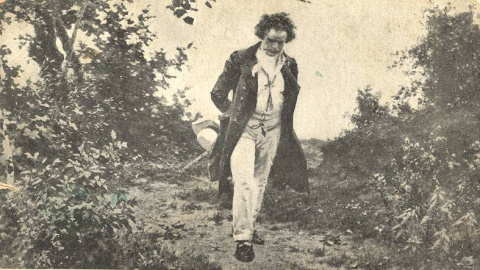 Beethoven paseando en la naturaleza. / Julius Schmid