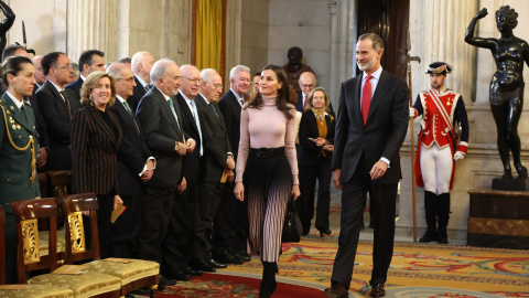 El Rey Felipe VI y la reina Letizia llegando al acto de presentación pública del "Portal Digital de Historia Hispánica”, de la Real Academia de la Historia, a 28 de febrero de 2023, en Madrid (España). Antonio Gutiérrez / Europa Press28/2/2023 El Rey Felipe VI y la reina Letizia llegando al acto de presentación pública del "Portal Digital de Historia Hispánica”, de la Real Academia de la Historia, a 28 de febrero de 2023, en Madrid (España). Antonio Gutiérrez / Europa Press28/2/2023
