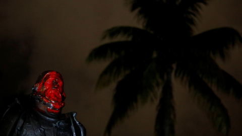 Estatua vandalizada en Miami, Florida (EE.UU). / REUTERS Estatua vandalizada en Miami, Florida (EE.UU). / REUTERS