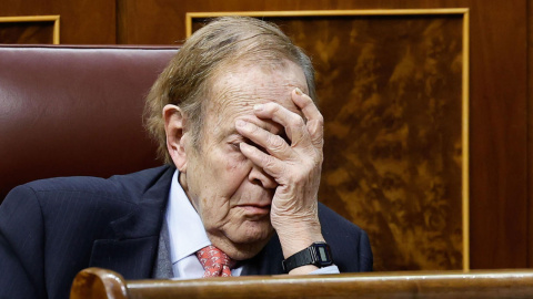 El profesor Ramón Tamames durante la segunda y última jornada del debate de la moción de censura que impulsa Vox.- EFE El profesor Ramón Tamames durante la segunda y última jornada del debate de la moción de censura que impulsa Vox.- EFE