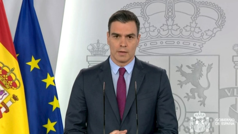 Pedro Sánchez, durante su comparecencia de este martes. | EFE Pedro Sánchez, durante su comparecencia de este martes. | EFE