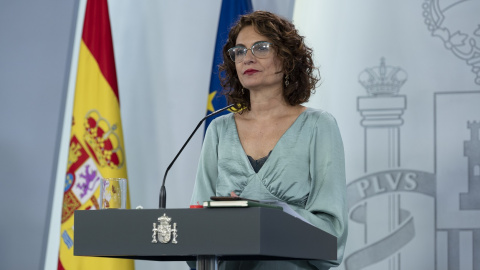 La ministra portavoz y de Hacienda, María Jesús Montero durante la rueda de prensa posterior al Consejo de Ministros celebrado en el Palacio de la Moncloa. E.P./Pool La ministra portavoz y de Hacienda, María Jesús Montero durante la rueda de prensa posterior al Consejo de Ministros celebrado en el Palacio de la Moncloa. E.P./Pool