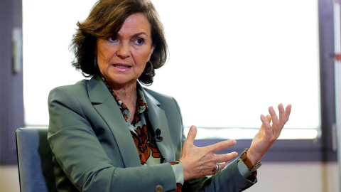 La vicepresidenta Carmen Calvo durante una reciente entrevista. | EFE La vicepresidenta Carmen Calvo durante una reciente entrevista. | EFE