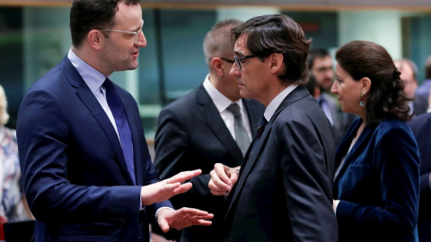 13/02/2020.- El ministro de Sanidad de Alemania junto al ministro español Salvador Illa en Bruselas. / EFE - OLIVIER HOSLET 13/02/2020.- El ministro de Sanidad de Alemania junto al ministro español Salvador Illa en Bruselas. / EFE - OLIVIER HOSLET