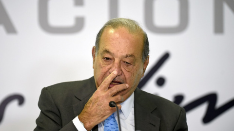 El millonario mexicano Carlos Slim, en una rueda de prensa en la sede de su sociedad Inbursa, en Ciudad de México, en octubre de 2019. AFP/Alfredo Estrella El millonario mexicano Carlos Slim, en una rueda de prensa en la sede de su sociedad Inbursa, en Ciudad de México, en octubre de 2019. AFP/Alfredo Estrella