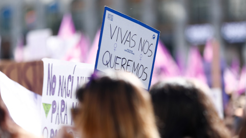 08/10/2019 - Pancarta que reza "nos queremos viva" durante el 8M. EUROPA PRESS 08/10/2019 - Pancarta que reza "nos queremos viva" durante el 8M. EUROPA PRESS