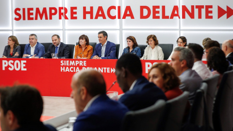 El presidente del Gobierno en funciones y secretario general del PSOE, Pedro Sánchez, durante la reunión de la Ejecutiva Federal del partido en Ferraz. EFE/Emilio Naranjo El presidente del Gobierno en funciones y secretario general del PSOE, Pedro Sánchez, durante la reunión de la Ejecutiva Federal del partido en Ferraz. EFE/Emilio Naranjo