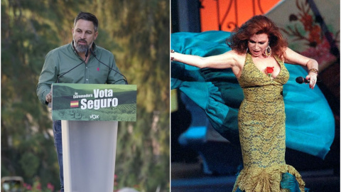 A la izquierda, Santiago Abascal, y a la derecha, Rocío Jurado. Ambas imágenes son de EFE A la izquierda, Santiago Abascal, y a la derecha, Rocío Jurado. Ambas imágenes son de EFE