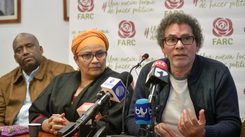 Pastor Alape, exguerrillero de las FARC, durante una rueda de prensa en Bogotá en octubre de 2019. – Raúl Aboleda /AFP Pastor Alape, exguerrillero de las FARC, durante una rueda de prensa en Bogotá en octubre de 2019. – Raúl Aboleda /AFP