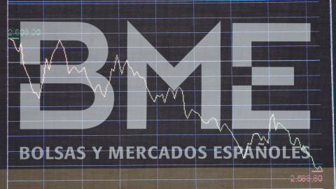 Panel de Bolsas y Mercados Españoles (BME) en un gráfico del interior del Palacio de la Bolsa de Madrid. E.P./Eduardo Parra Panel de Bolsas y Mercados Españoles (BME) en un gráfico del interior del Palacio de la Bolsa de Madrid. E.P./Eduardo Parra