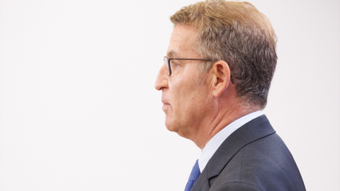 Feijóo comparece tras su reunión con el líder de VOX. -EDUARDO PARRA / Europa Press Feijóo comparece tras su reunión con el líder de VOX. -EDUARDO PARRA / Europa Press